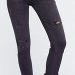 Free People Black Fringe Distressed Jeans Photo 0