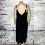 Cacique  Size 18/20 Black Velvet Adjustable Strap w/ Rhinestone Night Gown Dress Photo 3