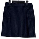 Ann Taylor NWT  Loft Wool Blend Pinstriped Pencil Straight Mini Skirt  8 Black Photo 14
