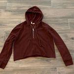 Sky And Sparrow  burgundy crop zip up hoodie Photo 0