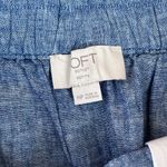 Loft Chambray Linen Blend Mini Skirt Blue Medium Petite Blue Lightweight Pockets Photo 1