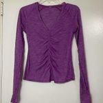 Lululemon  interval long sleeve vneck shirt heathered ultraviolet purple size 4 Photo 1