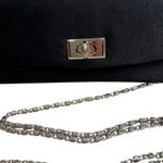 Bijoux Terner  Black Satin Boxy Clutch Purse w/ Hideaway Chain Crossbody Photo 1