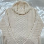Haven Well Within Braided Cable Knit Sweater Turtleneck Cream Medium Coastal White Photo 9