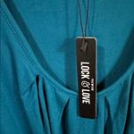 Lock & Love NWT Teal (Green/Blue) Wide Strap Tank Top. Pleats. Blue Size XL Photo 2