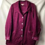 Woman Within WOMEN WITHIN SIZE 2X(26/28) PURPLE WINE CORDUROY SHIRT JACKET PLEATED BACK Photo 1