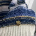 Southern Tide Blue and Gold Glitter Stripped Sweater NWT Size S Photo 2