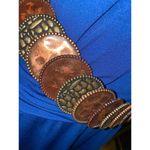 Chico's Chico Belt Mixed Metal Heavy Adjustable Discs Cooper Brass Silver Chain Photo 5