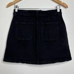 Madewell  Full Zip Front Black Denim Miniskirt Size 27 Skirt Utility Pockets Photo 3