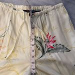 Island Traders Size S Yellow Tropical Hibiscus Flowy Cropped Pants Coconut Palm Photo 7