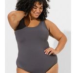 Torrid Sculpting Knit Double Scoop Body Suit Gray Women's 10 / Large Photo 0