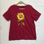 SheIn  Curve‎ Sunflower Graphic Red Women's Top 2XL Photo 0