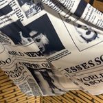 For Her White And Black Newspaper Print Belted Dress Size Medium Photo 8