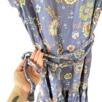 Marine layer Laney Dress Ruffle Sleeve Tiered Mini Marlin Hibiscus Floral Photo 3