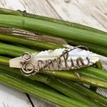 Vintage Mother of Pearl “Emelia” Name Plate Brooch White Photo 0