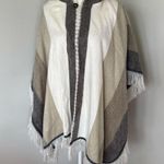 Tejidos CAMM Ecuadorian Hand Made Alpaca Blend Poncho Cape White Beige Gray O/S Brown Size undefined Photo 0