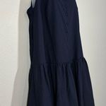 Anthropologie Large Navy Square-Neck Seersucker Mini Dress Photo 2