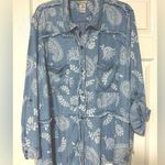 Multiples Women’s 2X  100% tencel fringe boho paisley shirt top Photo 0