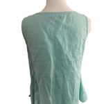 For Cynthia Light Aqua Linen Blend Tank Top Size Small Photo 4