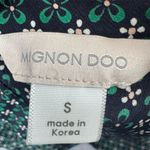 Mignon Doo Women's High Neck Tie Back Blouse Button Up Back Green Long Sleeve S Photo 5