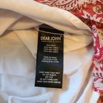 Dear John Size Large Tiered Dress Ruffle Shimmer Paisley Sleeveless Red Photo 8