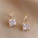 Women's CZ Cubic Zirconia Diamond Dangle Drop Hook Earrings Gold Photo 1