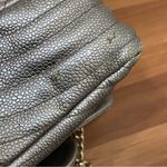 Henri Bendel  Metallic Silver Pewter Quilted Chain Flap Shoulder Crossbody Bag Photo 12