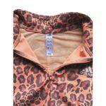 Adidas  Womens Hyperglam Crop Top Zip Tee Pink Leopard XS Athleisure Performance Photo 7