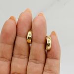 Real 14k Gold Hoop Earrings Huggie Photo 7