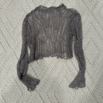 ZARA Grey Open Knit Sweater Photo 3
