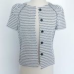 Nina Ricci jacket size 8 40 white black polka dot blazer Photo 2
