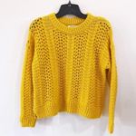 Madewell  Windemere Pointelle Mustard Crewneck Pullover Sweater Size XXS Photo 1