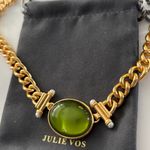 NWOT Julie Vos Gold Necklace with Green Accent Photo 0