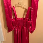 Anthropologie Maeve Bow Tie Satin Mini Dress in Hot Pink Photo 5