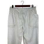 Free People  Womens 6 White Drawstring Hem Crop Pants‎ Utility Pockets Slouchy Photo 6