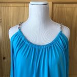 Michael Michael Kors scoop neck cold shoulder chain strap top size large Blue Photo 2