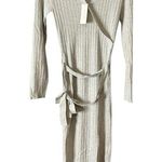 Pink Rose Cream Asymmetrical Long Sleeve Dress Photo 0