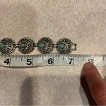 Sarah Coventry Bracelet Indian Treasure Vintage Faux Turquoise Silvertone Boho Silver Photo 4