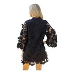 J.Marie The Seraphina Dress Small Long Sleeve Mesh Flower Applique Black NWT Photo 1