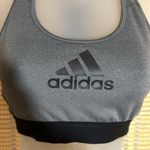 Adidas  Heather Gray Black Trim Mesh Racerback Sports Bra X Small Photo 3