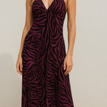 L8ter ‎ Y2K Retro Zebra Print Milk Maid Maxi Dress Women Medium Purple Whimsigoth Photo 0
