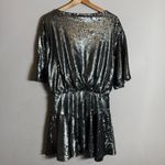 Free People  Manuka Sequin Mini Dress Women's Small Silver Drop Waist Party NWOT Photo 13
