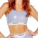 Wildfox Ava Sports Bra in Iridescent Pale Iris (Periwinkle) NWT Photo 0