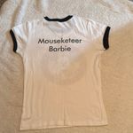 Disney  Mickey Mouse Vintage Retro Ringer Tee White Black Photo 3