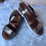 Diba True  Metallic & Brown Leather Strappy Sandals Size 9.5 Photo 12