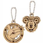Disney Parks UGears Keychain Set Mickey Mouse Wooden Puzzles New In Package Tan Photo 0