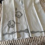 FRANCE 1 90s Vintage Light Blue Linen Wide leg pants wavy hem Ankle Length 4 Photo 3