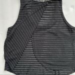 Free People  Black Embellished Cropped Beaded Split Tulip Back Tank Size XS Photo 4