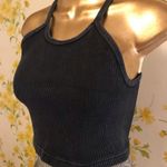 Free People NEW  Movement Happiness Runs Crop Tank with logo washed black sze M/L Photo 3