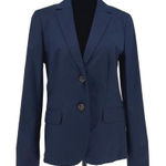 J. Crew Womens Cotton Blend Notch Lapel Long Sleeves Blazer Navy Blue Size 6 Photo 0